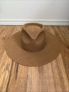 BNWT West Von 100% paper Straw Fedora Hat - Brown